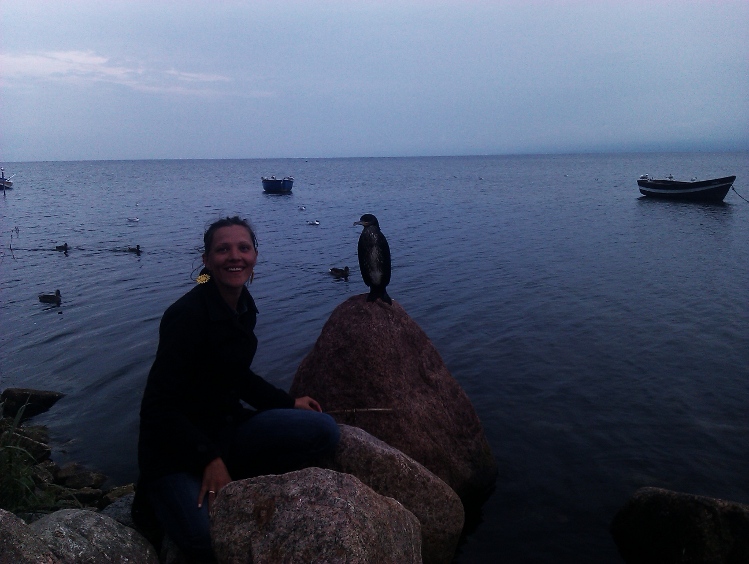 nieszczęśliwy kormoran (chyba był chory bo dał się głaskać):(