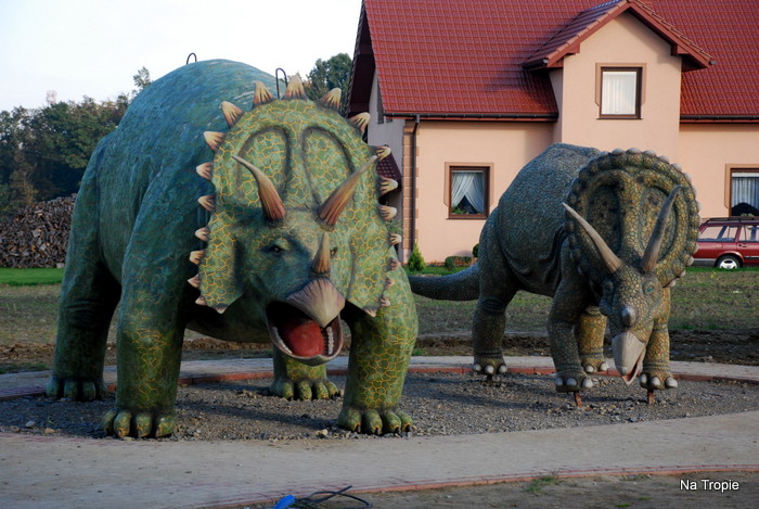To się nazywa fantazja :) Dinozaury przed schroniskiem młodzieżowym :)