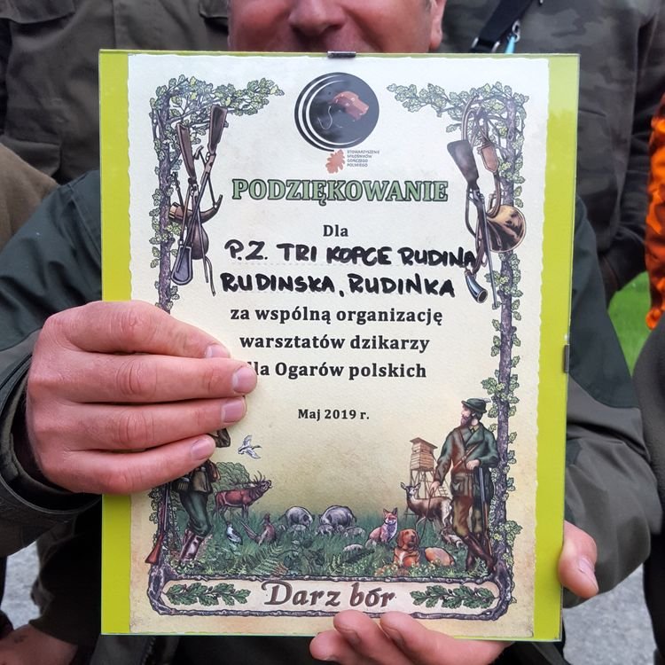Dyplom dla naszych słowackich kolegów z podziekowaniami